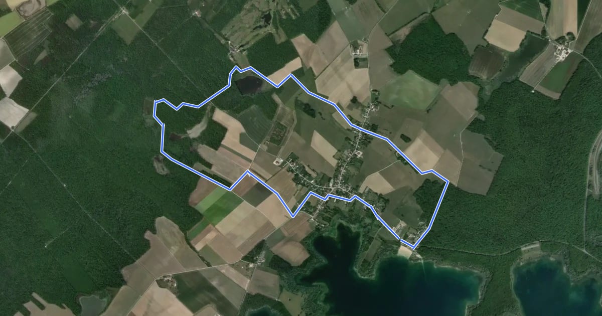 Маршрут Circuit du Lac au domaine de la Forêt d'Orient на спутниковом снимке