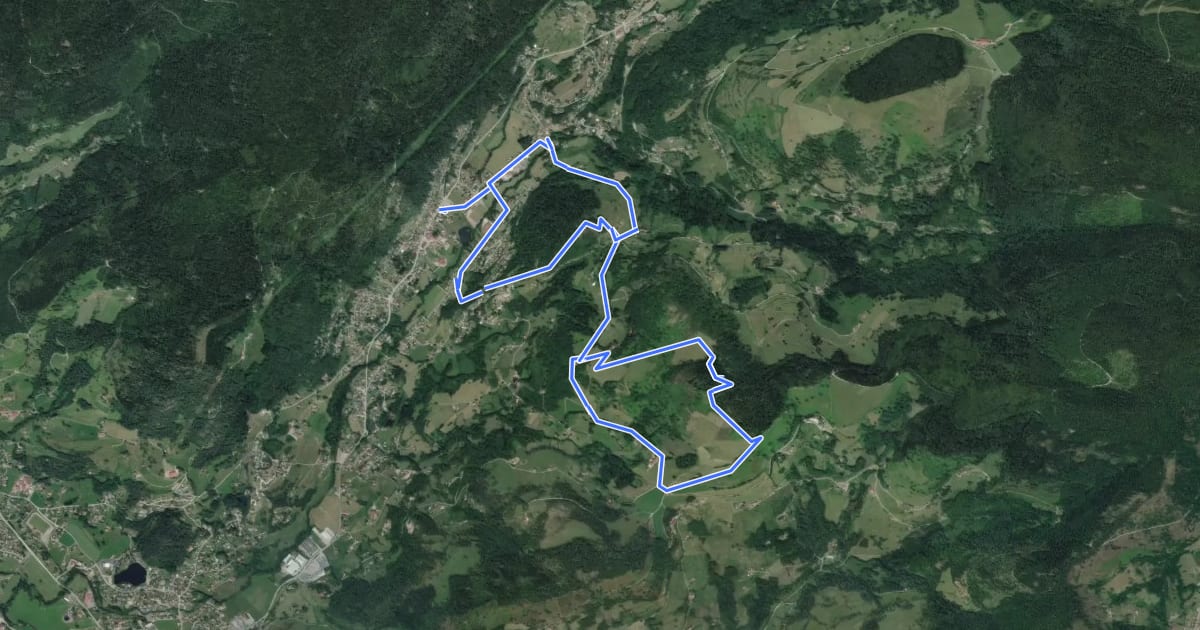 Маршрут Circuit du Ménil на спутниковом снимке