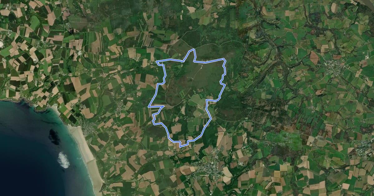 Маршрут Circuit du Menez-Hom на спутниковом снимке