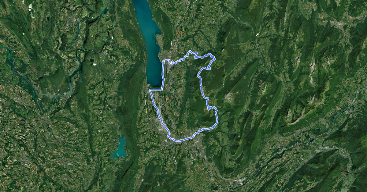 Маршрут Circuit du mont Revard на спутниковом снимке