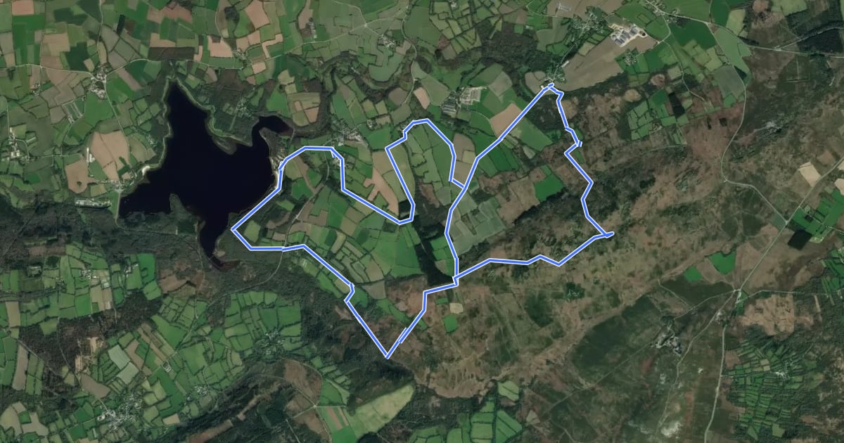 Маршрут Circuit du Mougau на спутниковом снимке