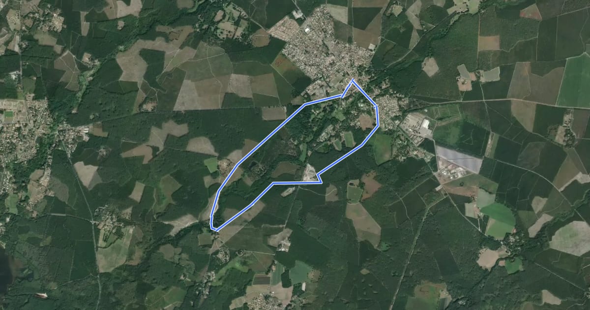 Маршрут Circuit du Moulin de Binaou на спутниковом снимке