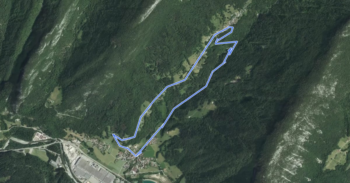 Маршрут Circuit du Nant du Sappey на спутниковом снимке