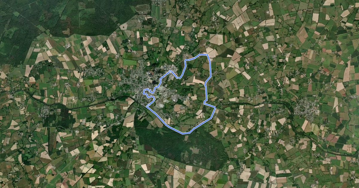 Маршрут Circuit du Perche на спутниковом снимке
