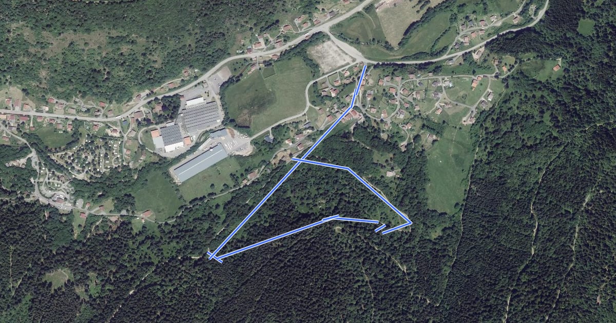 Маршрут Circuit du point de vue du Séchenat на спутниковом снимке