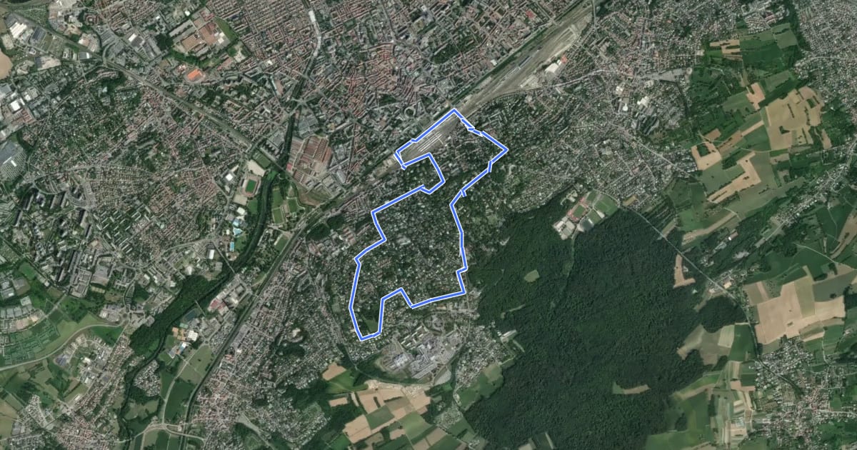 Маршрут Circuit du Rebberg на спутниковом снимке