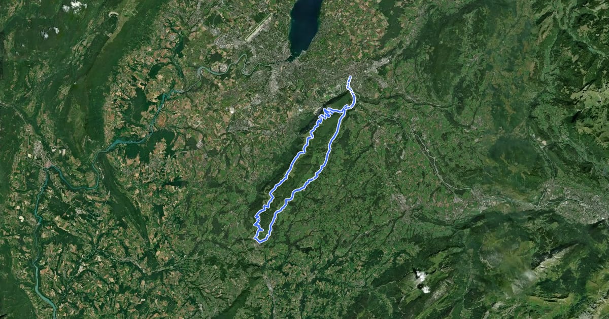 Маршрут Circuit du Salève на спутниковом снимке