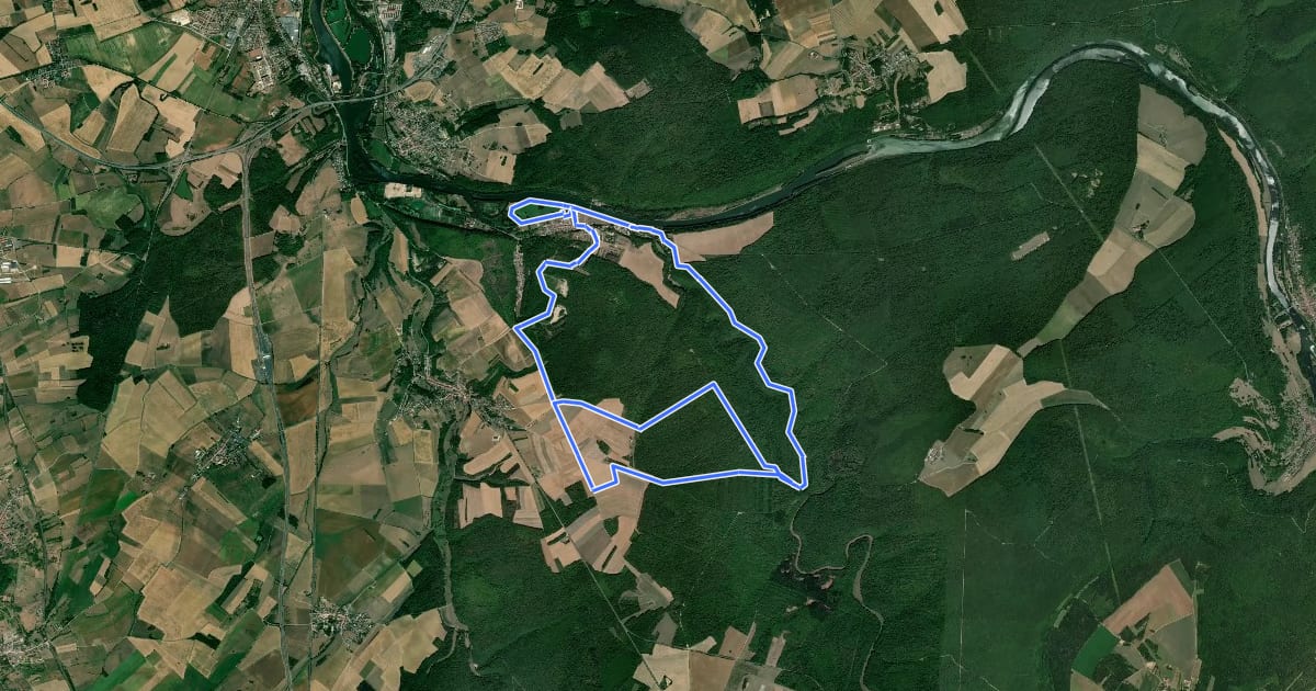 Маршрут Circuit du Sentier des Bornes на спутниковом снимке
