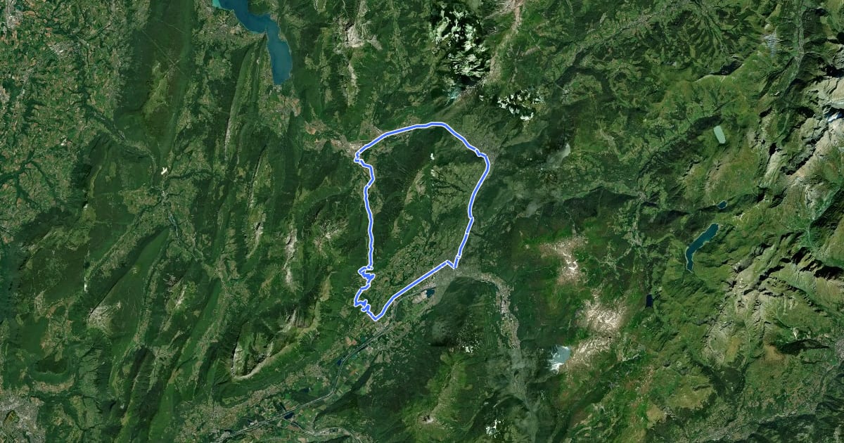 Маршрут Circuit du Tamié на спутниковом снимке