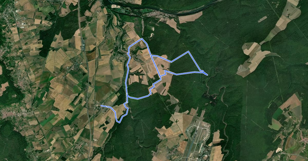 Маршрут Circuit du Trou des Glanes на спутниковом снимке