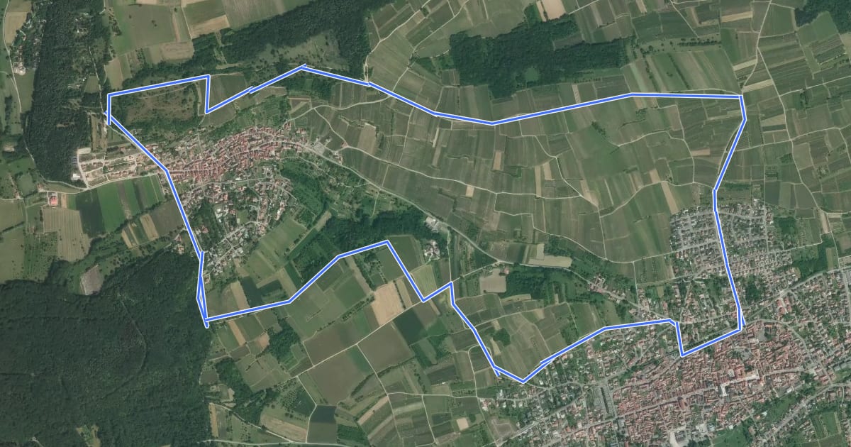 Маршрут Circuit du Vignoble на спутниковом снимке