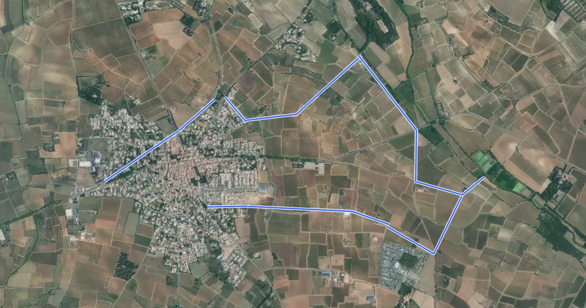 Маршрут Circuit du vin à la source на спутниковом снимке