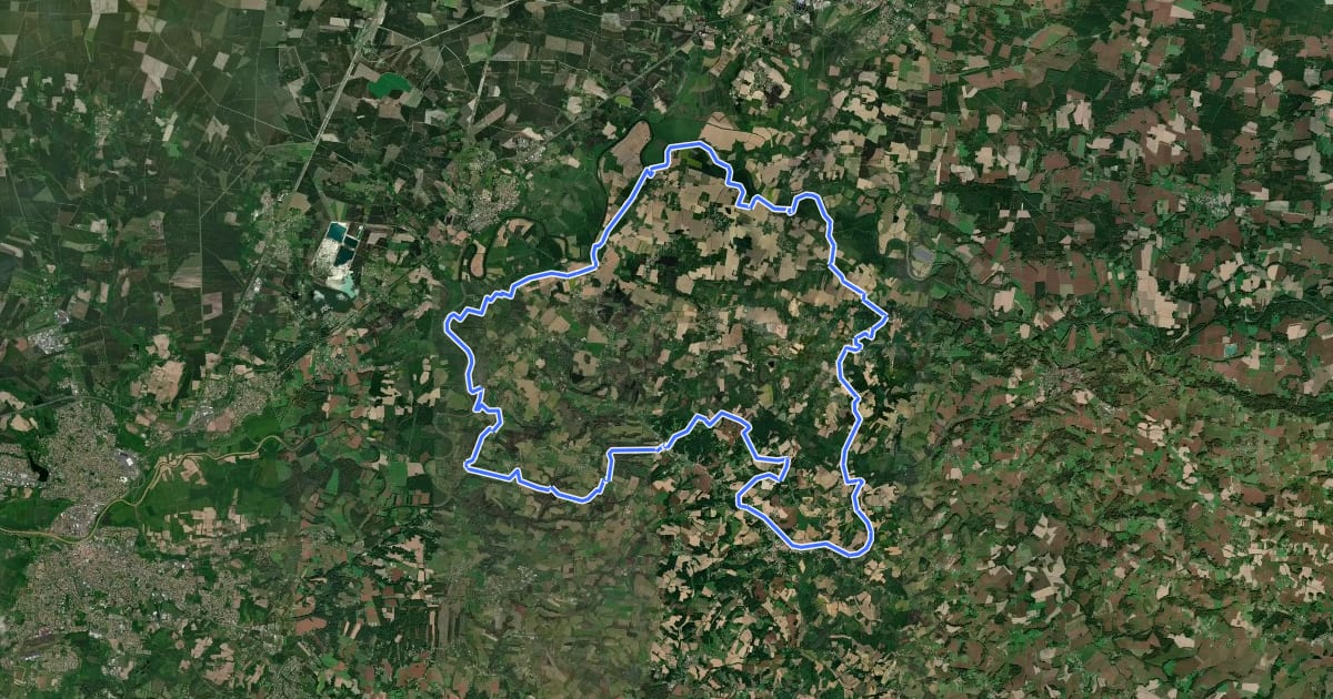 Маршрут Circuit entre Adour et Chalosse на спутниковом снимке