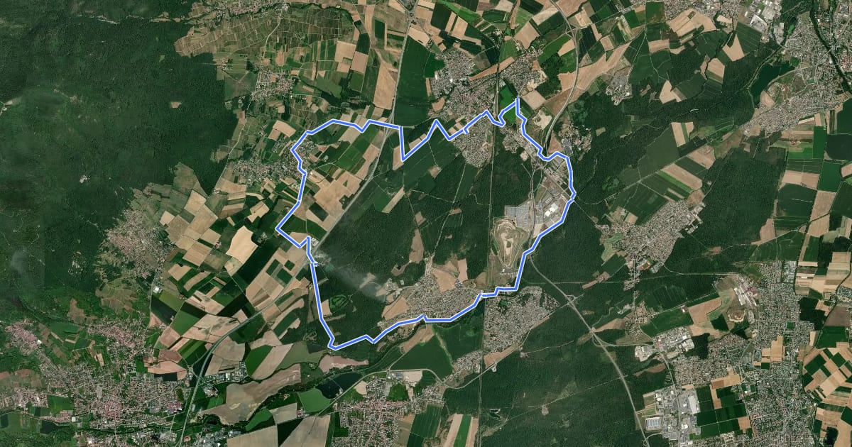 Маршрут Circuit entre Thur et vignoble на спутниковом снимке