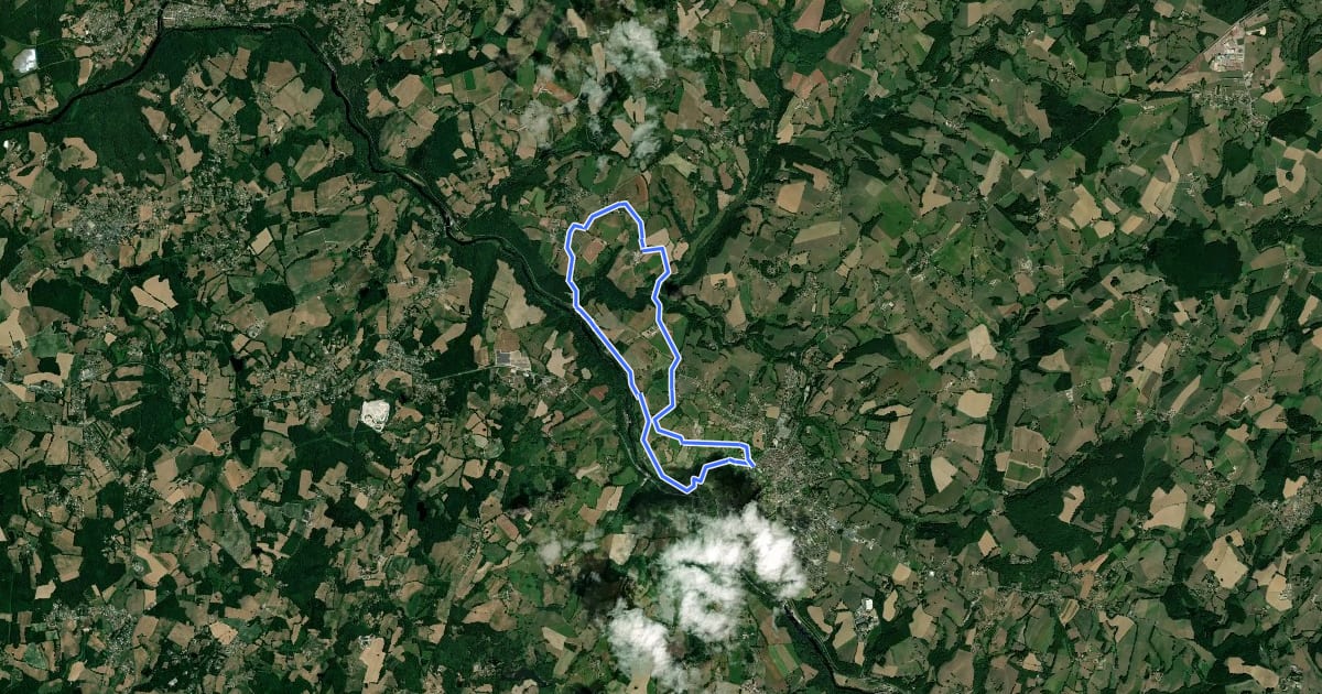 Маршрут Circuit entre Vienne et Tard на спутниковом снимке