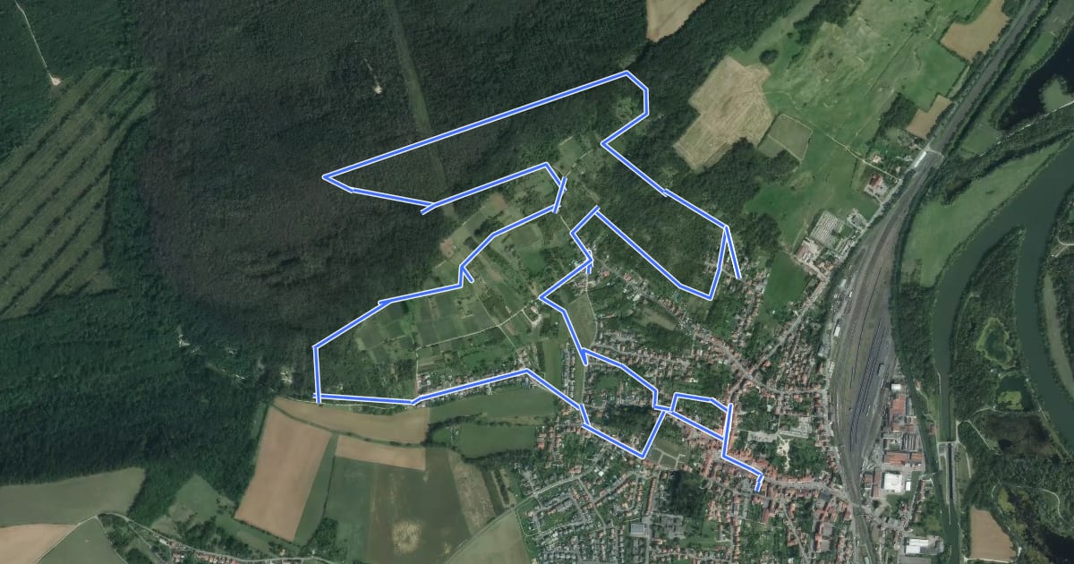 Маршрут Circuit entre Vignes et Vergers на спутниковом снимке