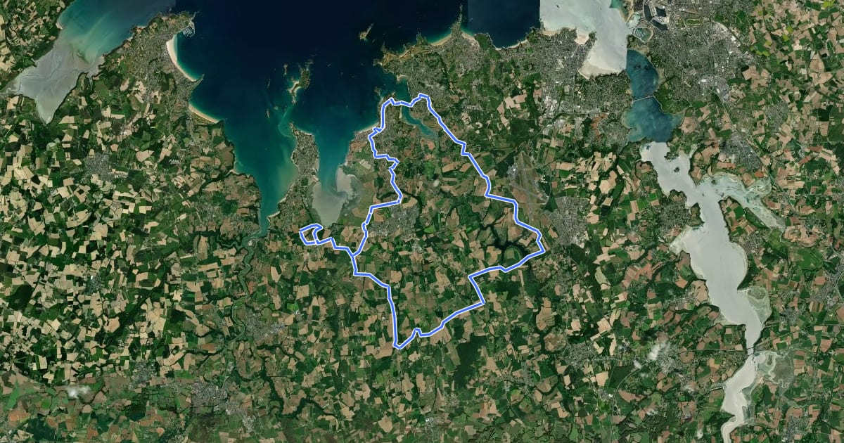 Маршрут Circuit Frémur - Baie de Beaussais на спутниковом снимке