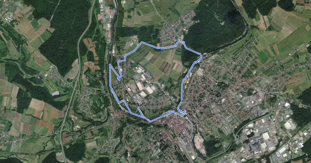 Маршрут Circuit Franco-Allemand n°1 на спутниковом снимке
