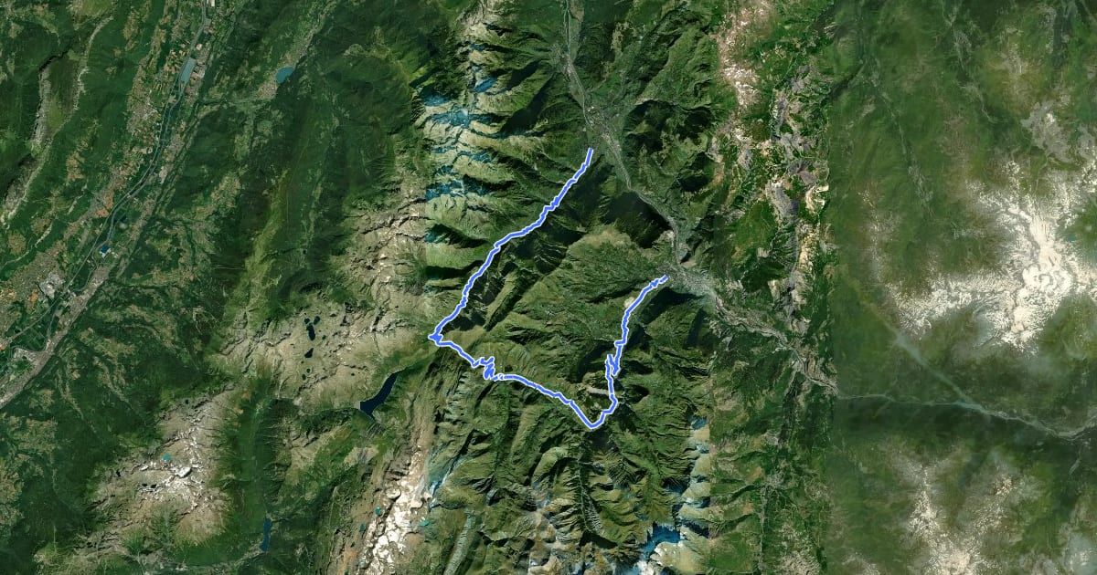 Маршрут Circuit Glandon / Croix-de-Fer на спутниковом снимке