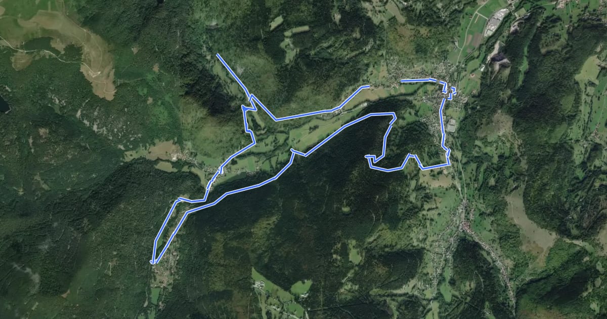 Маршрут Circuit Historique 1914-1918 Mittlach-Metzeral на спутниковом снимке