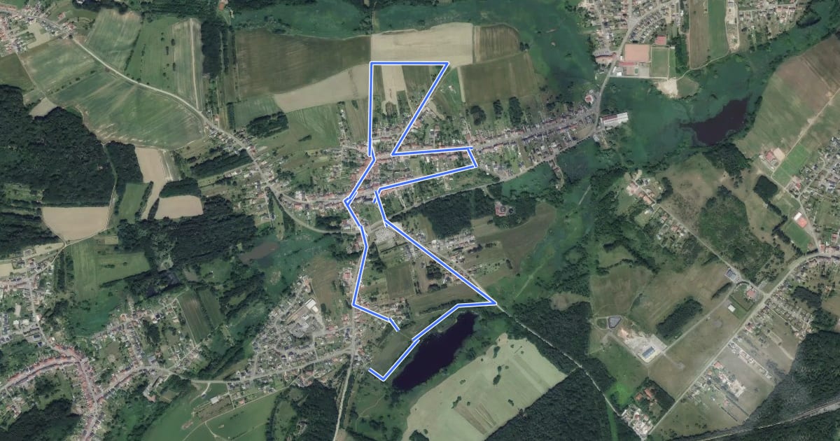 Маршрут Circuit les marais du Warndt на спутниковом снимке