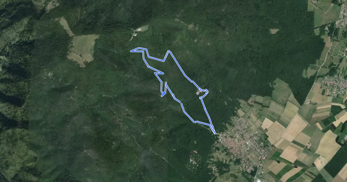 Маршрут Circuit Mémoire de la guerre 14-18 на спутниковом снимке
