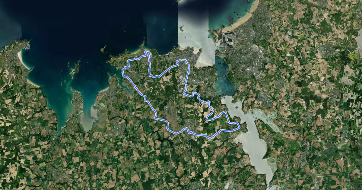 Маршрут Circuit Émeraude Bords de Rance на спутниковом снимке