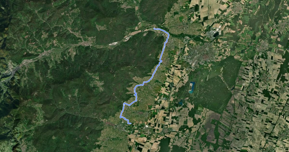 Маршрут Circuit Montagnes, Vignes et Châteaux - section 1 на спутниковом снимке