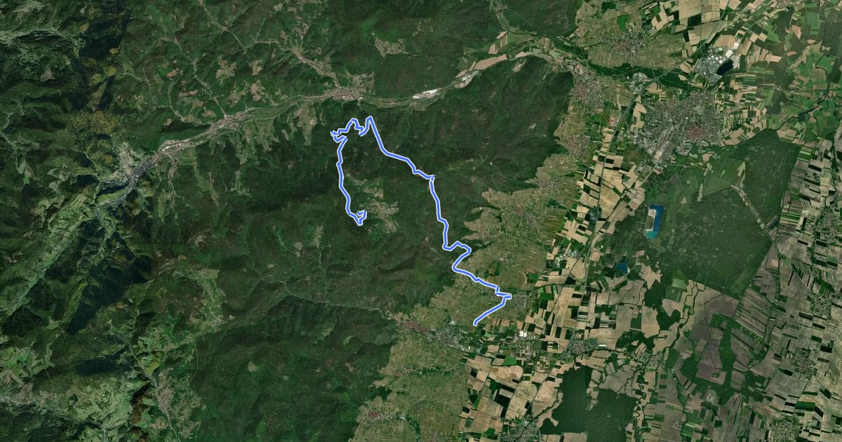 Маршрут Circuit Montagnes, Vignes et Châteaux - section 6 на спутниковом снимке
