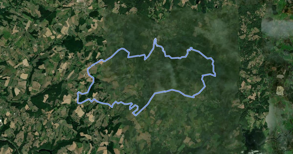 Маршрут Circuit n°4 - Champnétery - Monts d'Auriat на спутниковом снимке
