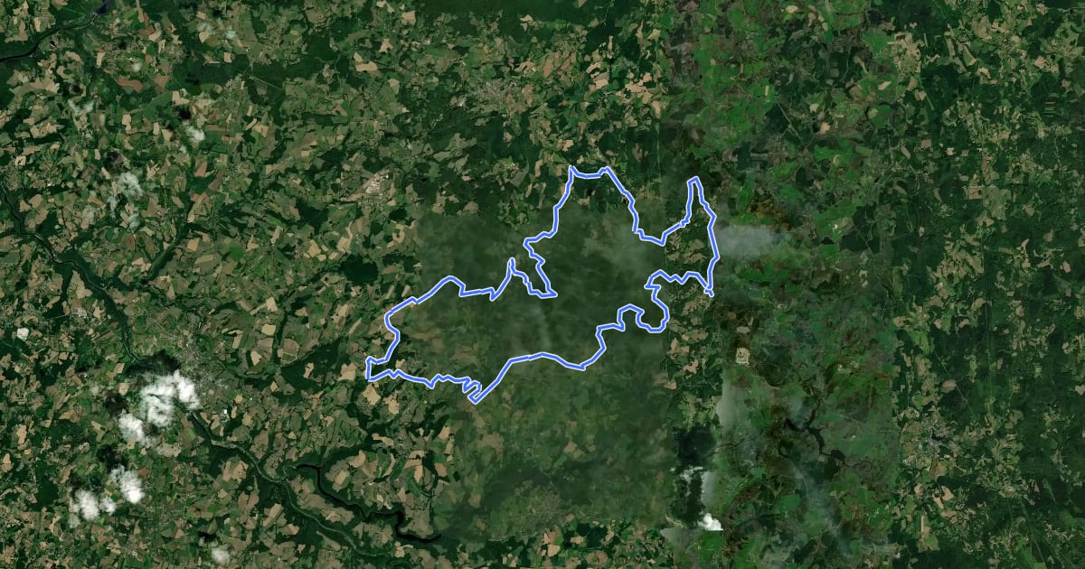 Маршрут Circuit n°6 - Monts d'Auriat на спутниковом снимке