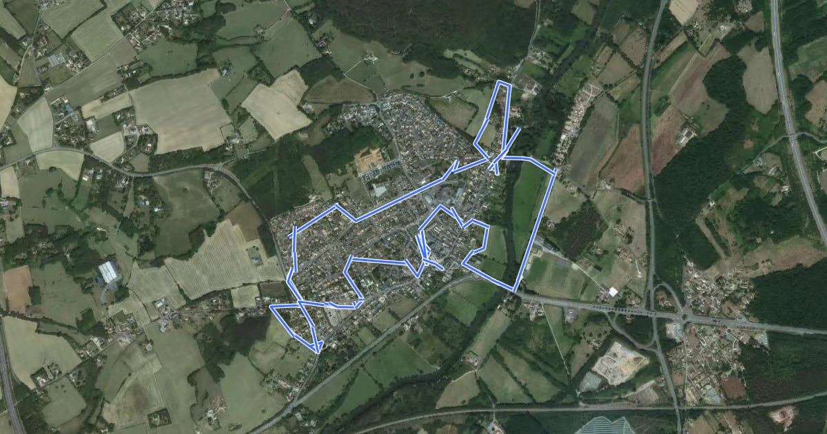 Маршрут Circuit patrimoine на спутниковом снимке
