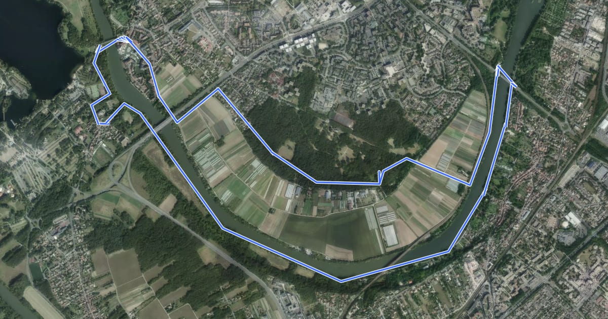 Маршрут Circuit Rive Droite Rive Gauche- Cergy-Neu Cergy -> Cergy на спутниковом снимке