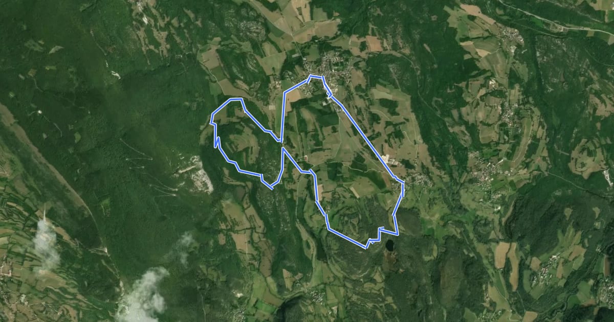 Маршрут Circuit rouge 11 km de Contrevoz на спутниковом снимке