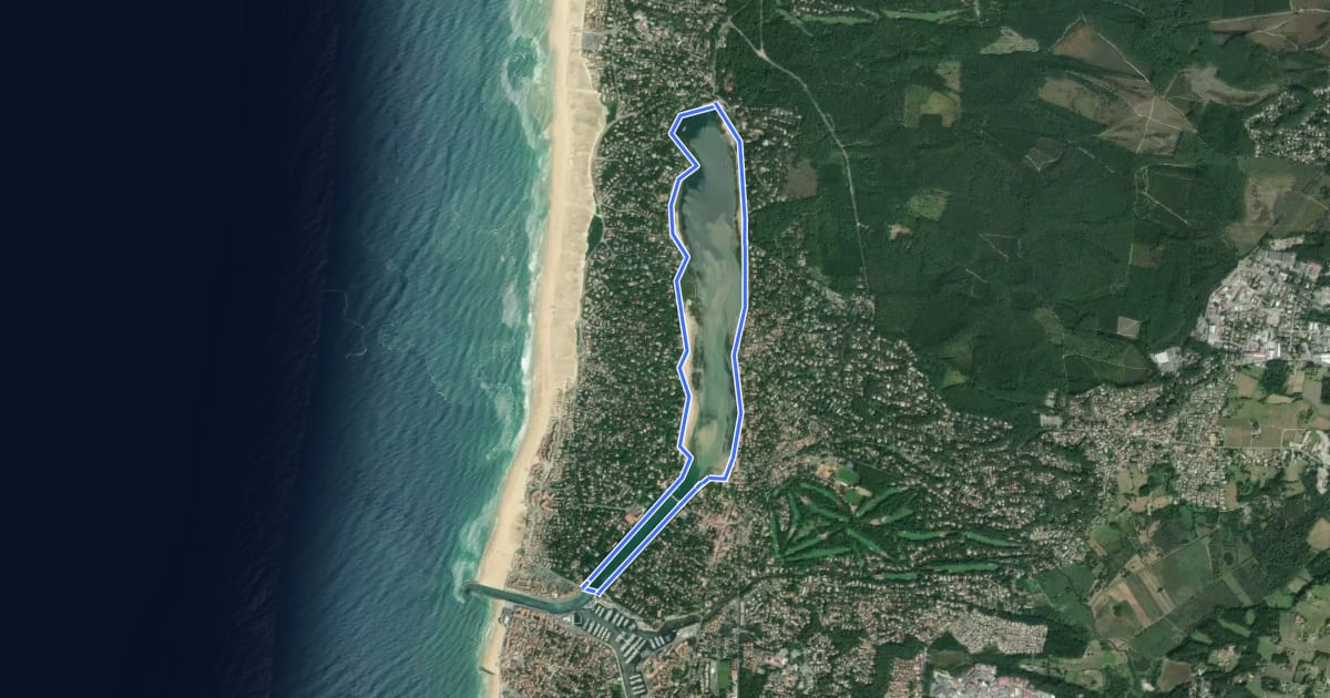 Маршрут Circuit Tour du lac d'Hossegor на спутниковом снимке
