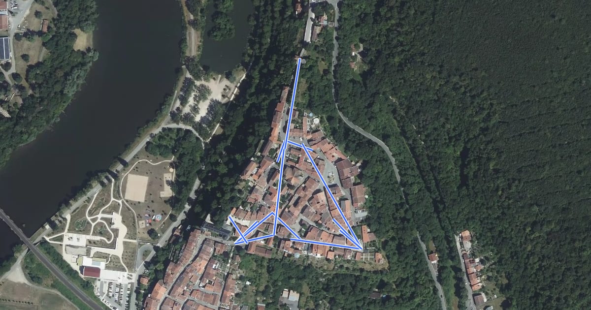 Маршрут Circuit touristique de la ville haute на спутниковом снимке