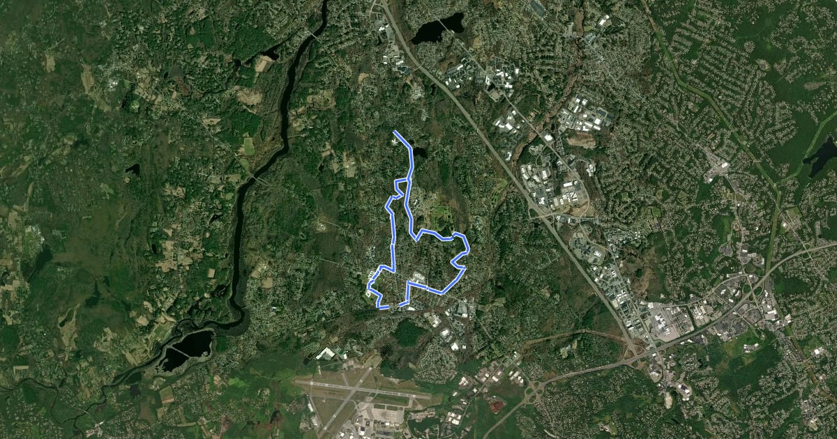 Маршрут Circuit Trail Bedford (Inner) на спутниковом снимке