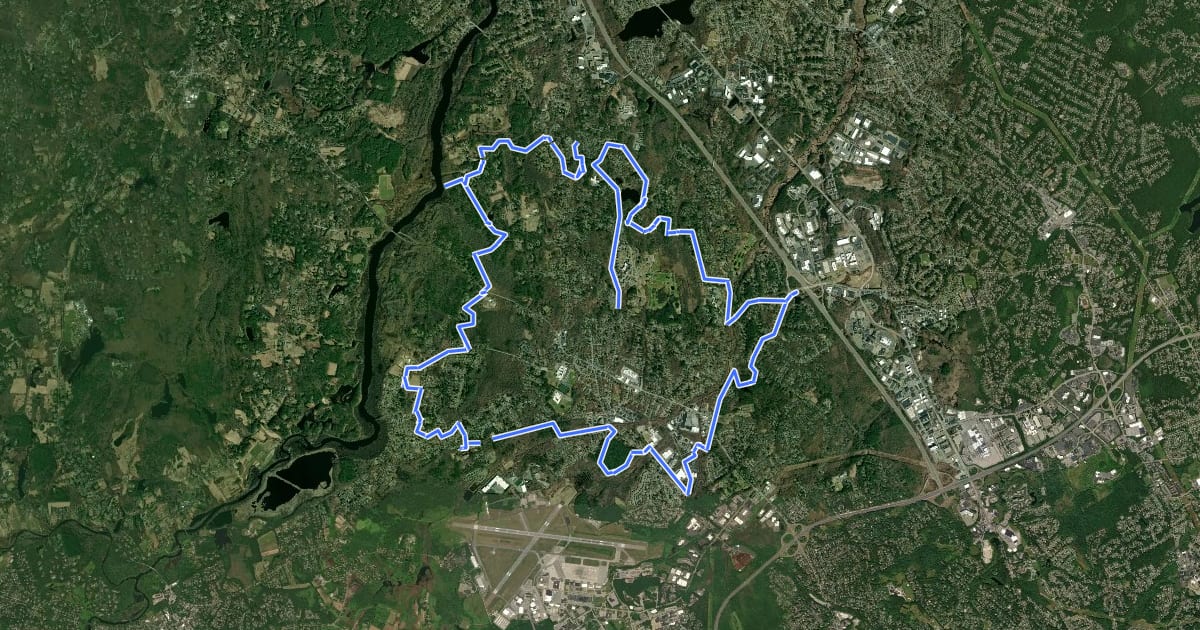Маршрут Circuit Trail Bedford (Outer) на спутниковом снимке