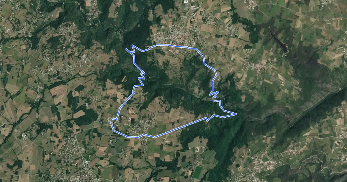 Маршрут Circuit vélo autour de Vernosc на спутниковом снимке