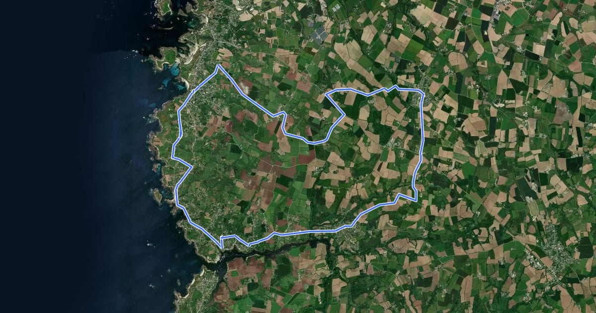 Маршрут Circuit vélo «Les Menhirs» на спутниковом снимке