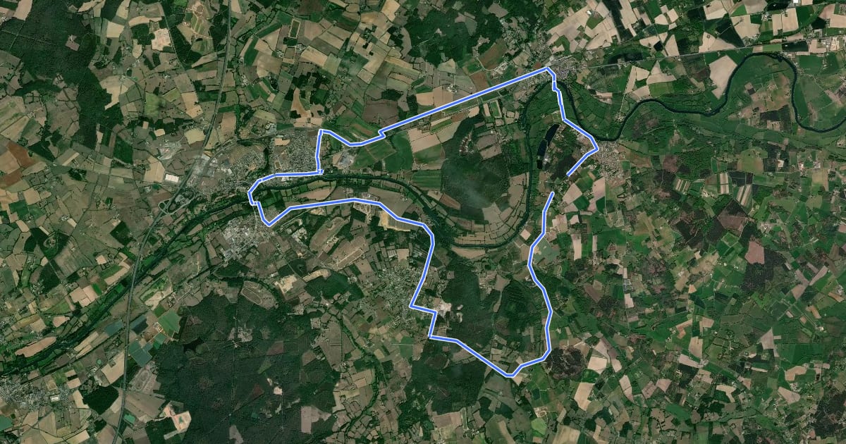 Маршрут Circuit vélos de terres cuites на спутниковом снимке