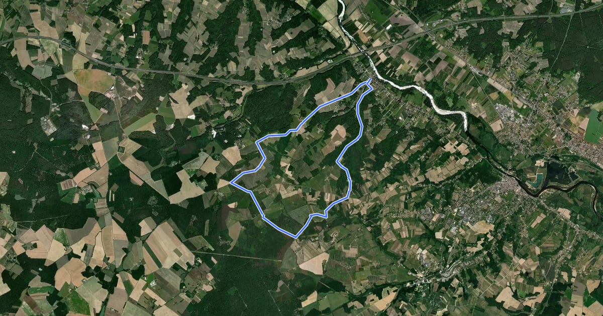 Маршрут Circuit Vallons et forêts на спутниковом снимке