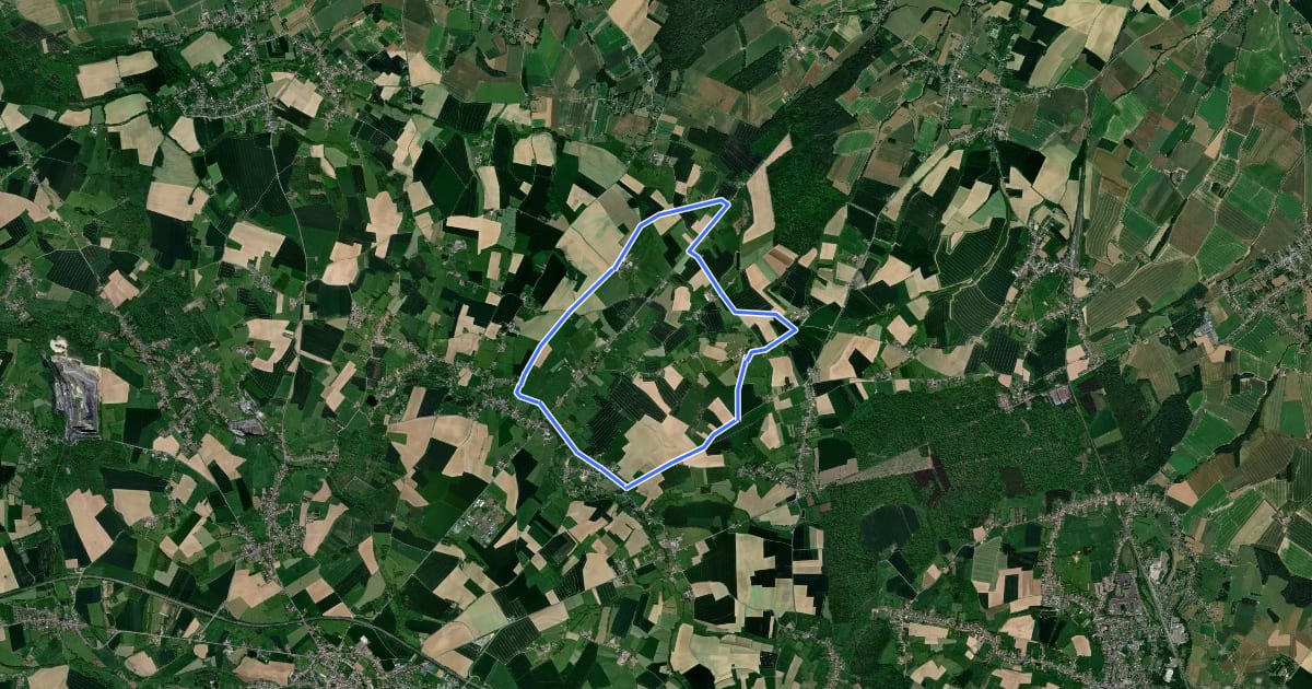 Маршрут Circuit Villars à Taisnières-sur-Hon на спутниковом снимке