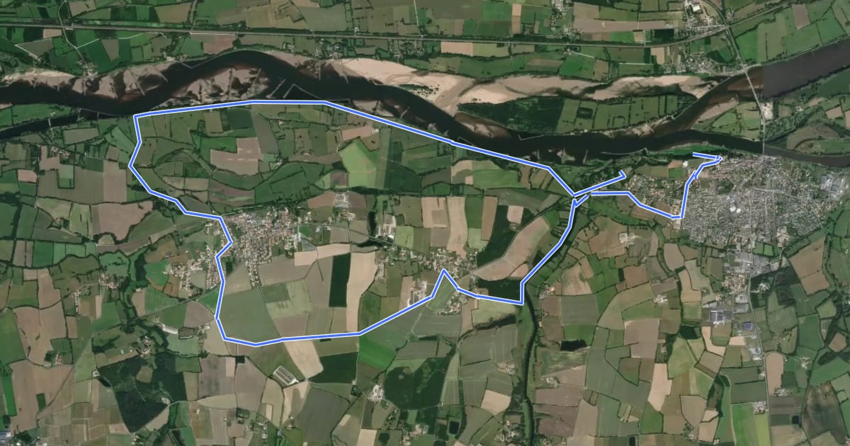 Маршрут circuit Èvre et Loire на спутниковом снимке