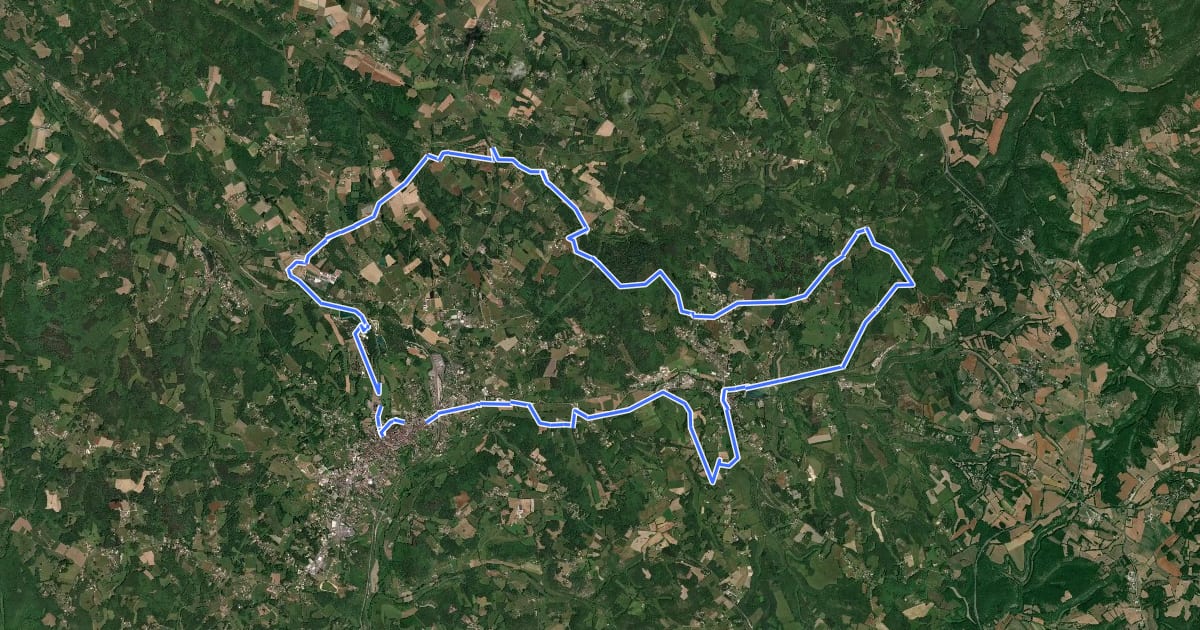 Маршрут Circuit VTT 3 Le Bleou на спутниковом снимке