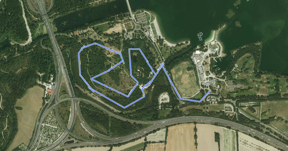 Маршрут Circuit VTT n°1 Miribel : le Morlet на спутниковом снимке