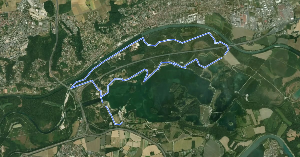 Маршрут Circuit VTT n°2 Miribel : les Bois на спутниковом снимке