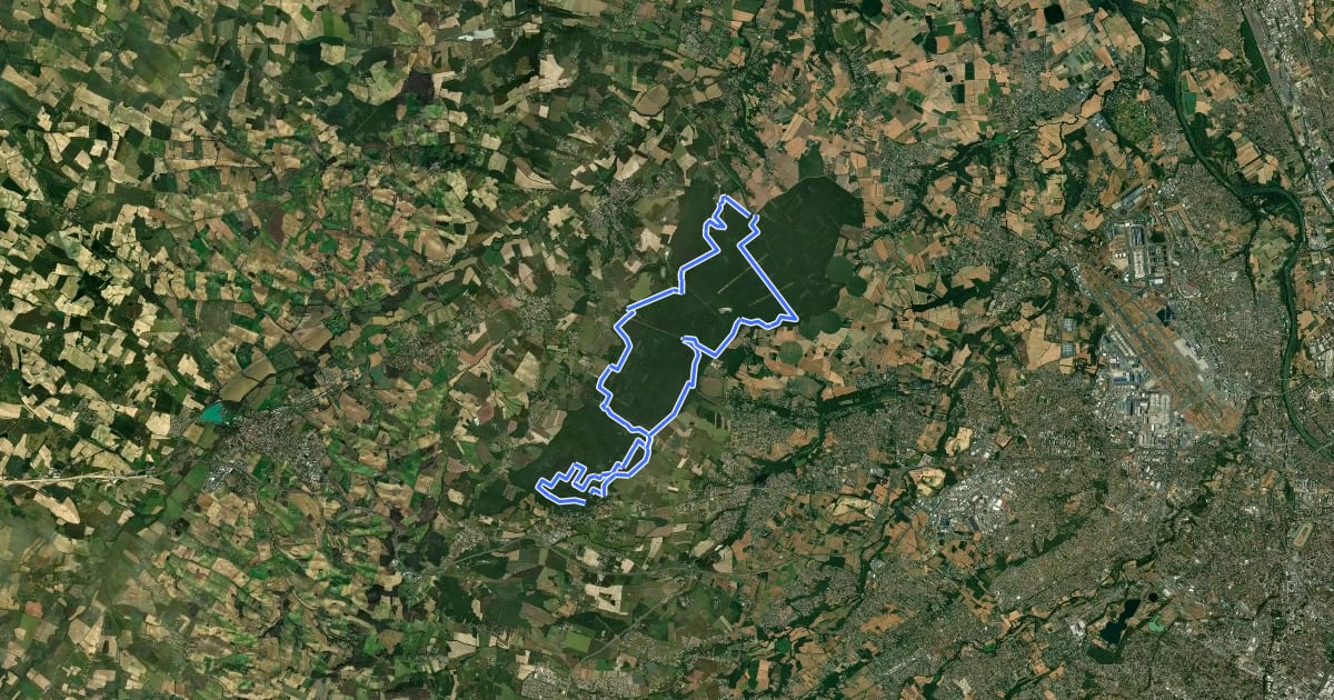 Маршрут Circuit VTT n°3 de Bouconne на спутниковом снимке