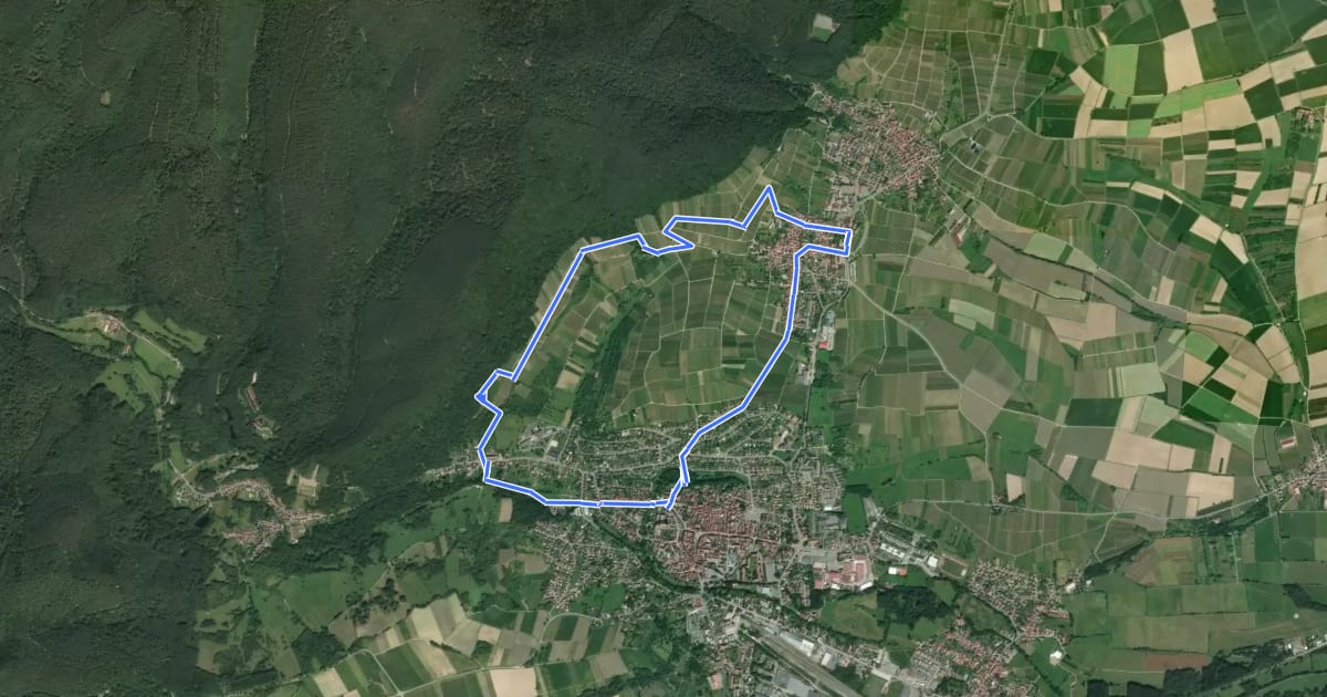 Маршрут Circuit Weintor - Wissembourg на спутниковом снимке