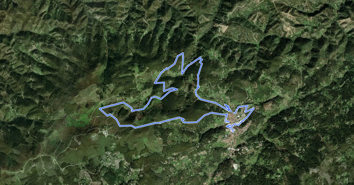 Маршрут Circuito da Fóia (Rota das Árvores Monumentais) на спутниковом снимке